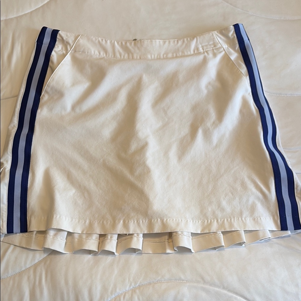White Skirt with Blue Stripes
